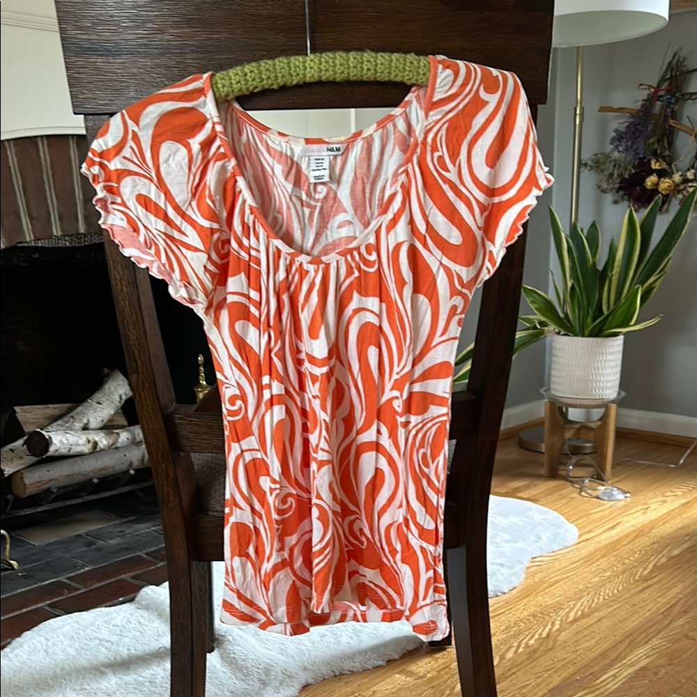 Women's Orange Swirl Top